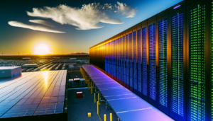 Illustrazione di un data center alimentato con energy tech innovativo