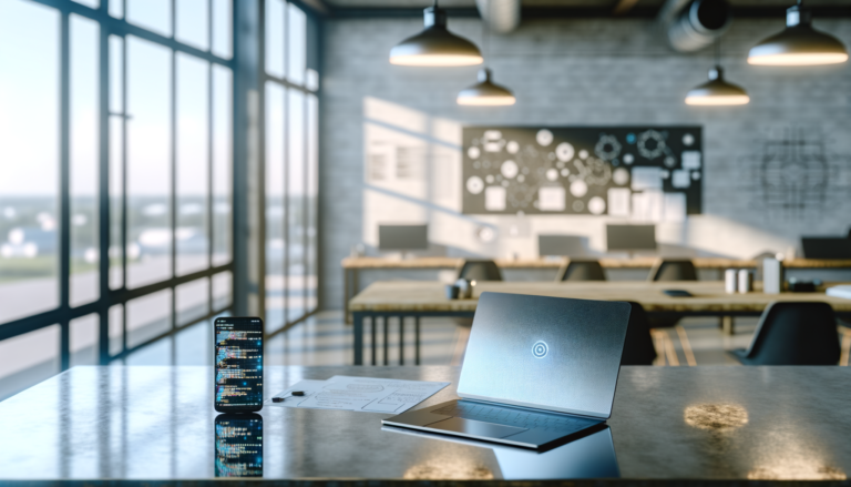 Logo Google Aluminium OS su laptop e smartphone con interfaccia moderna