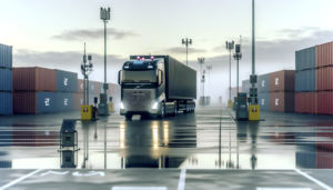 Primo piano di camion autonomi livello 4 di Waabi Innovation su strada americana