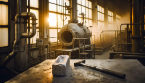 Laboratorio con catalizzatore alluminio su banco di prova per reattività chimica sostenibile