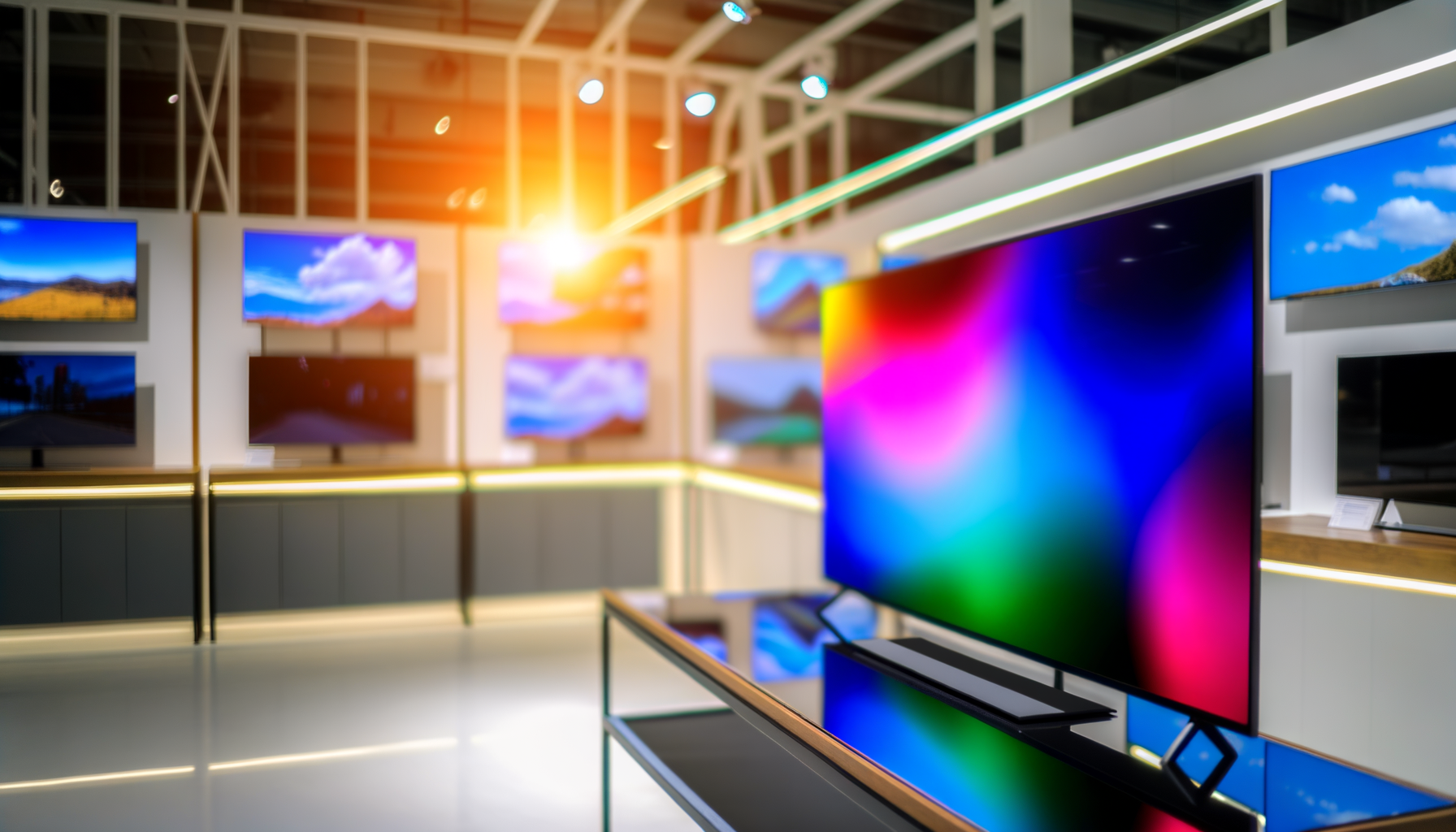 Hisense UR9 RGB LED in primo piano con pannello acceso e colori intensi