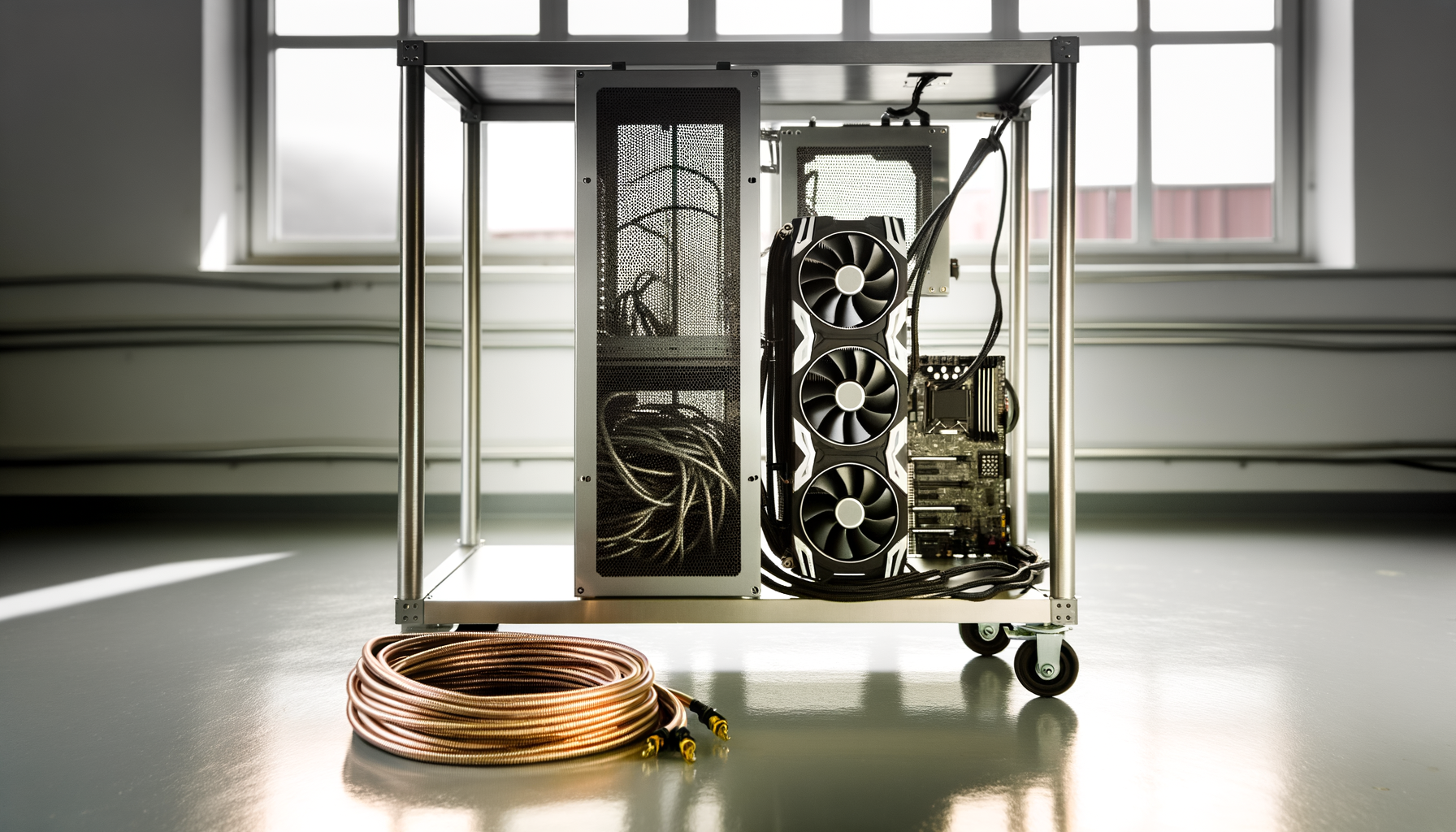 Copprlink egpu con RTX 5090 in configurazione esterna ad alte prestazioni