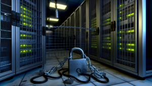 Illustrazione sulla sicurezza open source e il passaggio a software proprietario con AI