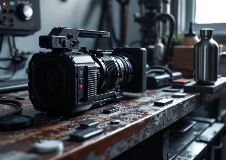 Vista frontale di canon eos r6 v con logo R V e design pensato per il video