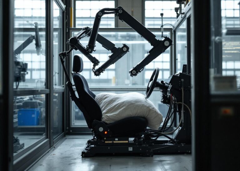 Simulatori guida robot con umanoide durante test di feedback aptico