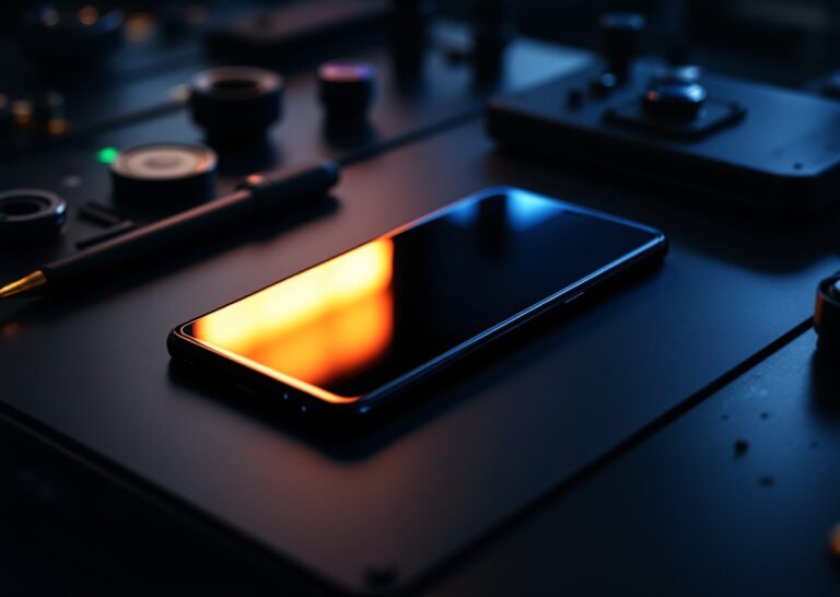 Facciale android sotto display su smartphone Android con sensore nascosto sotto OLED