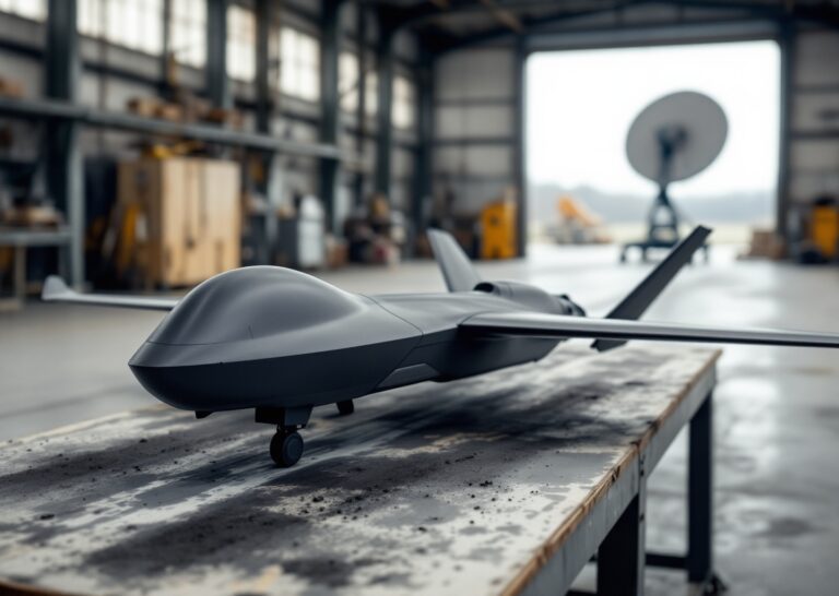 Drone ricoperto con spray-on stealth coating per riduzione traccia radar