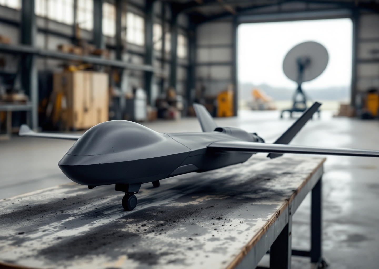 Drone ricoperto con spray-on stealth coating per riduzione traccia radar