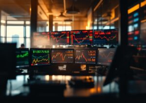 Schermata di trading con futures token ai su exchange digitale
