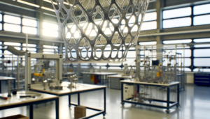 Struttura reticolare in carbonio ultraleggero creata con tecnica 3D node winding