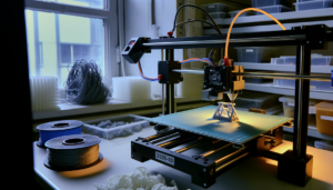 Bambu Lab X2D con doppio ugello 3d durante stampa con due materiali