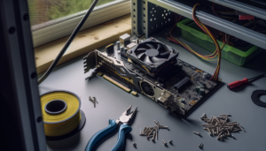 Tesla v100 smx moddata con adattatore PCIe x16 e raffreddamento stampato in 3D