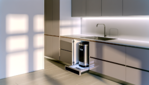 Robovac integrato cucina nascosto in un mobile Bosch con tecnologia Ecovacs