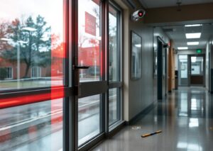 Sistema di rilevamento armi ai in una scuola dopo il fallimento durante una sparatoria