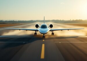 Aereo ibrido elettrico durante il primo volo con pilota a bordo