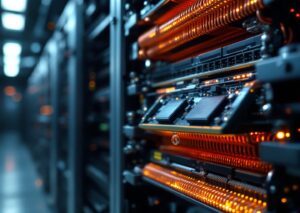 Chip SK hynix con raffreddamento memoria ai integrato nell'interfaccia HBM
