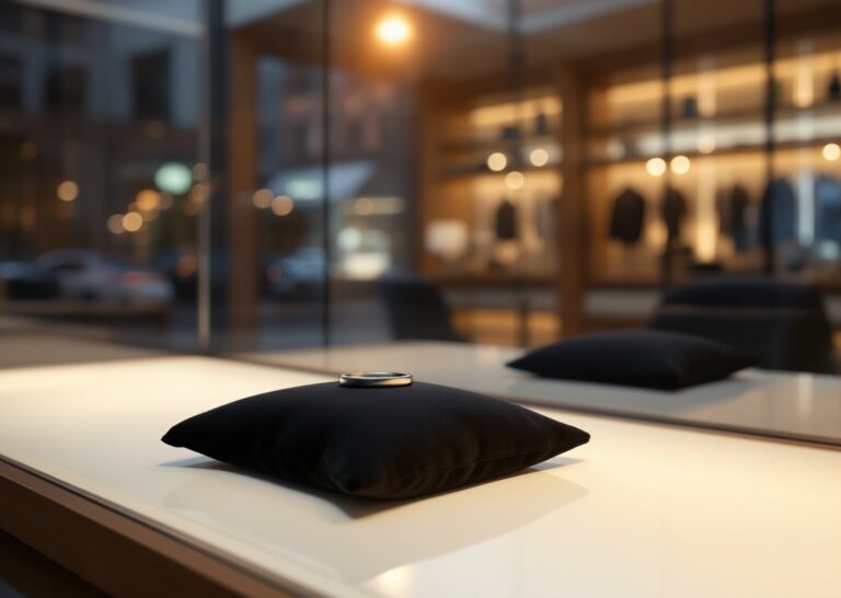 Oura ring 5 con design sottile e compatto mostrato in primo piano