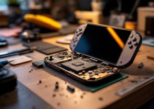 Render di pc portatile acer con intel arc g3 integrato per handheld gaming