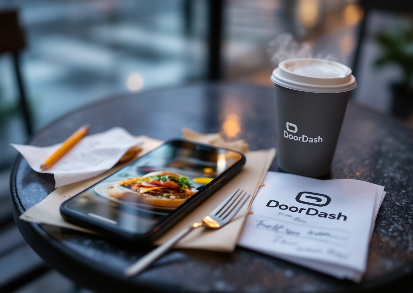 Schermata di doordash ask ai che suggerisce ordini tramite foto e messaggi
