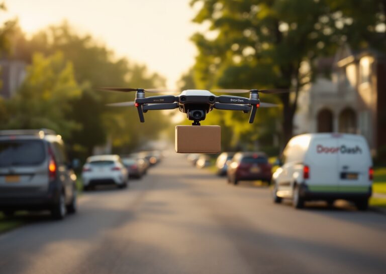 DoorDash Air droni per consegne alimentari in una città degli USA