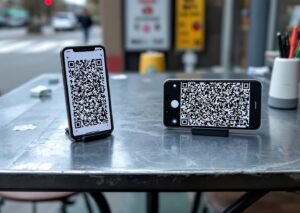 Trasferimento qr tra due smartphone tramite scansione di codici sullo schermo
