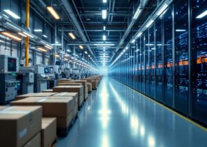 Linea produttiva chip ottici durante l'espansione capacità chip ottici globale