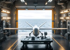 Droni stampati 3d assemblati a bordo di una nave militare in navigazione