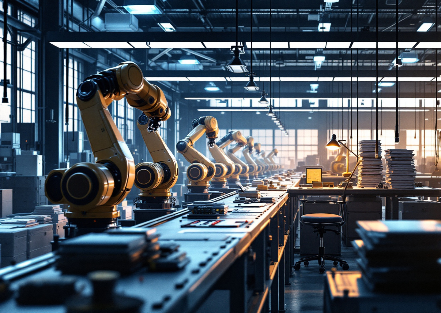 Robot trainer cina al lavoro con sistemi embodied AI in ambito industriale