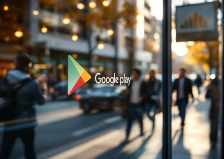 Logo di aptoide google play su smartphone con store Android alternativo