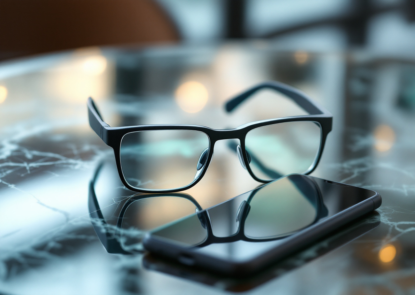 Ragazzo indossa occhiali intelligenti MemoMind One di Xgimi con display verde