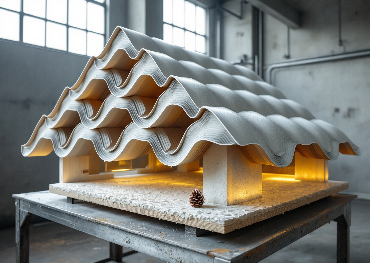 Materiali stampati 3d ispirati alle pigne che si aprono con l'umidità