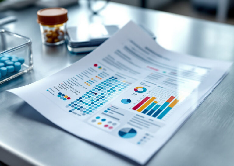 Schermata di google health medical record infographic con grafici colorati che mostrano valori clinici