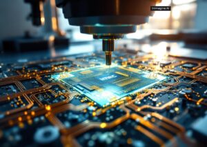 Chip Imec con circuiti superconduttori densità record e giunzioni Josephson