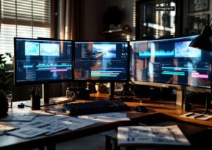 Adobe Premiere con ai in timeline per generare video audio e musica