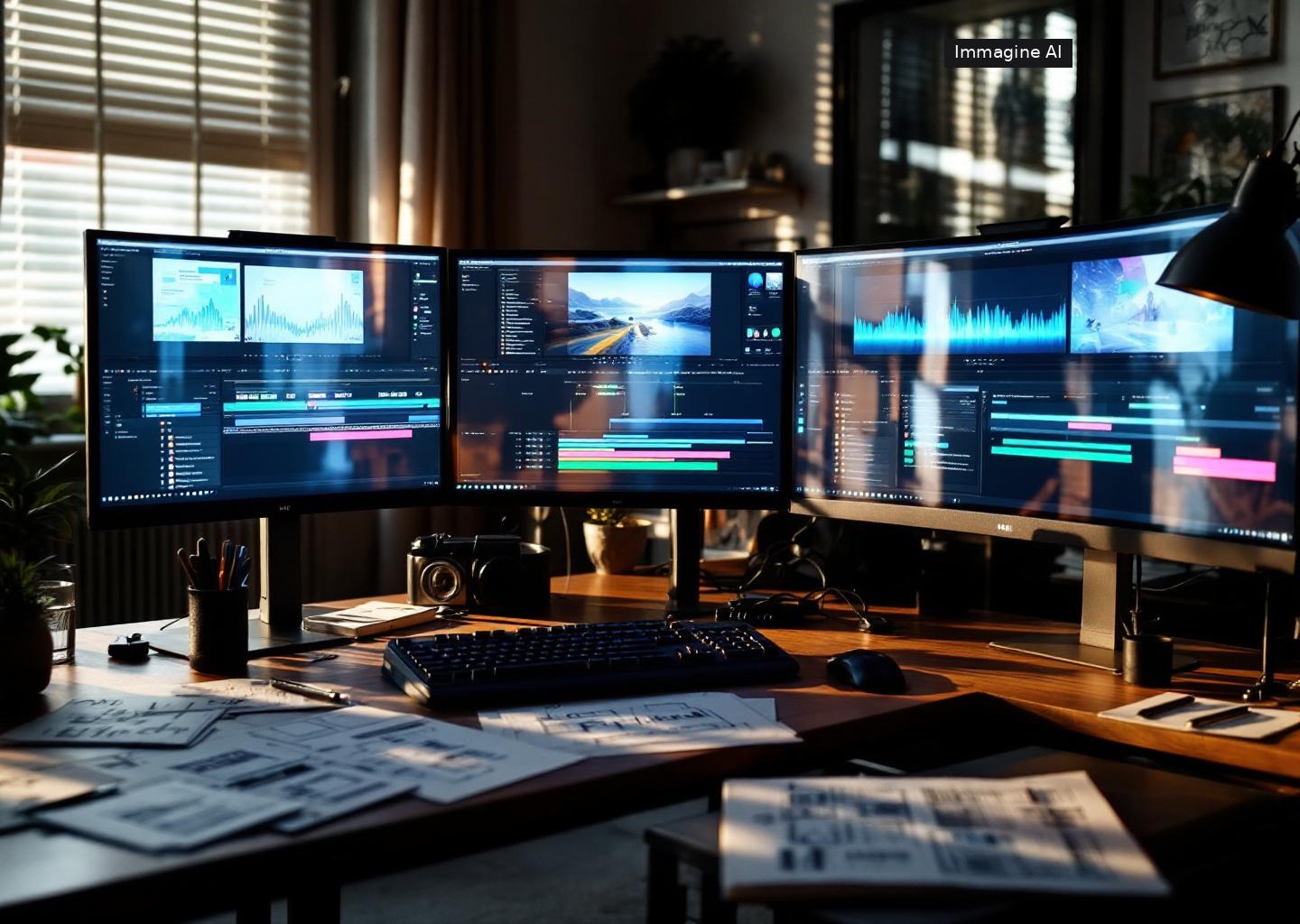 Adobe Premiere con ai in timeline per generare video audio e musica