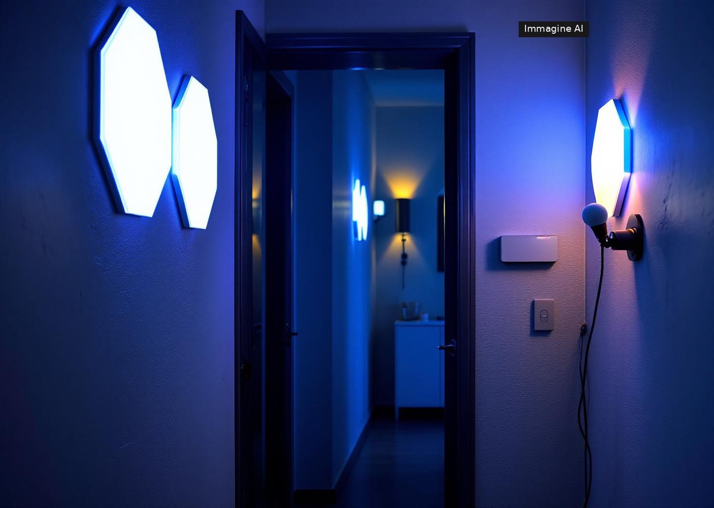 Pannelli nanoleaf hue controllati dall'app Philips Hue con modulo dedicato