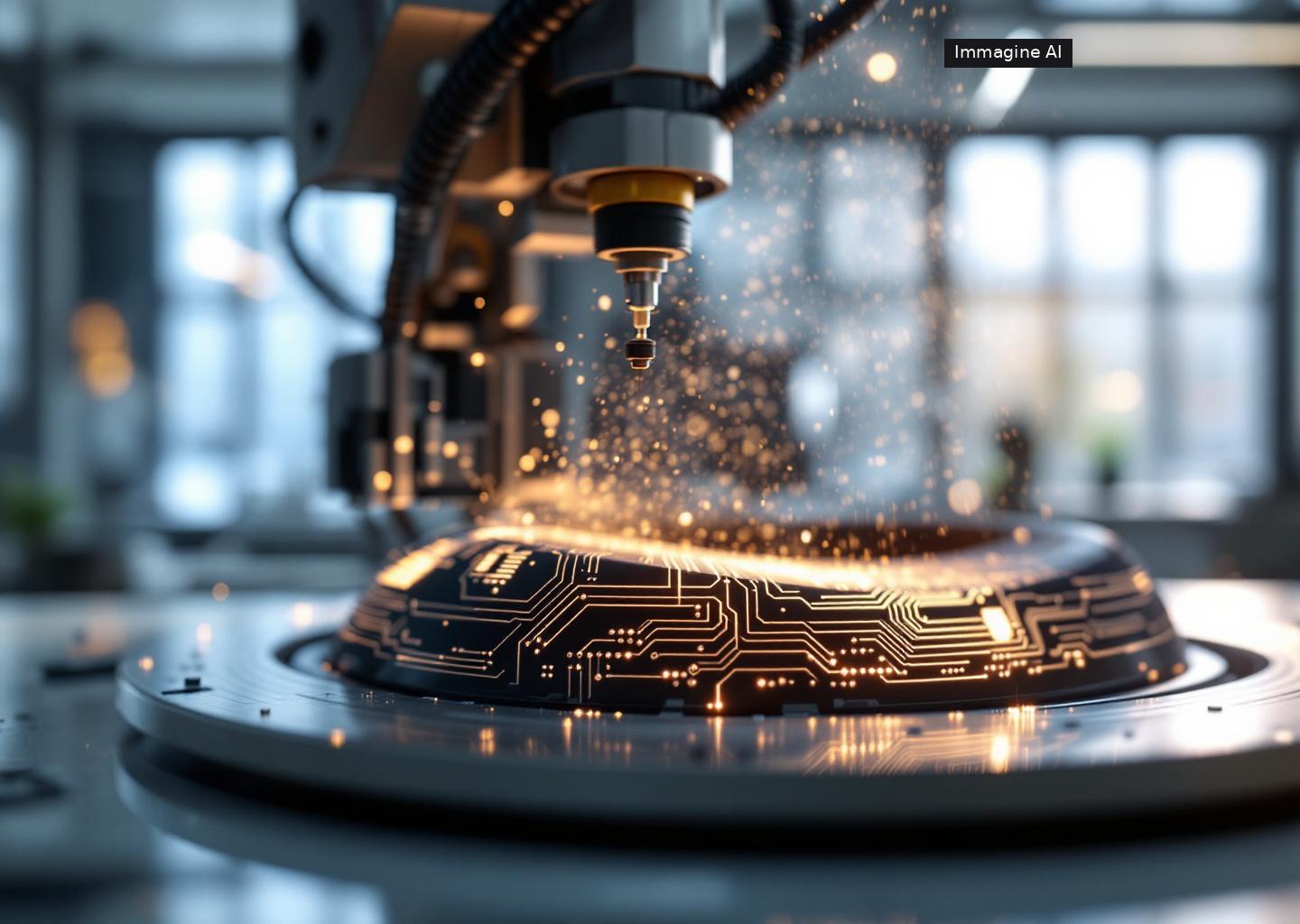 Circuiti stampati 3d depositati su superficie curva con tecnologia aerosol mist