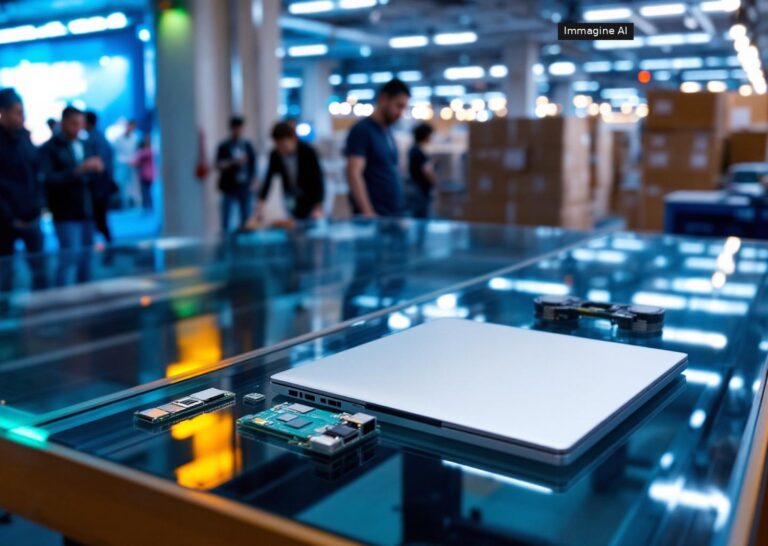 Laptop moderni sullo sfondo con nuova era del pc, Intel e Microsoft protagoniste