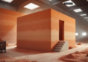 Living cement marte usato con stampa 3D per costruire un rifugio sul suolo marziano