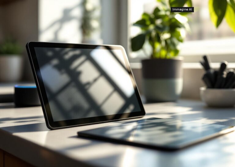 Alexa tablet pro con display opaco mostrato in anteprima da Amazon
