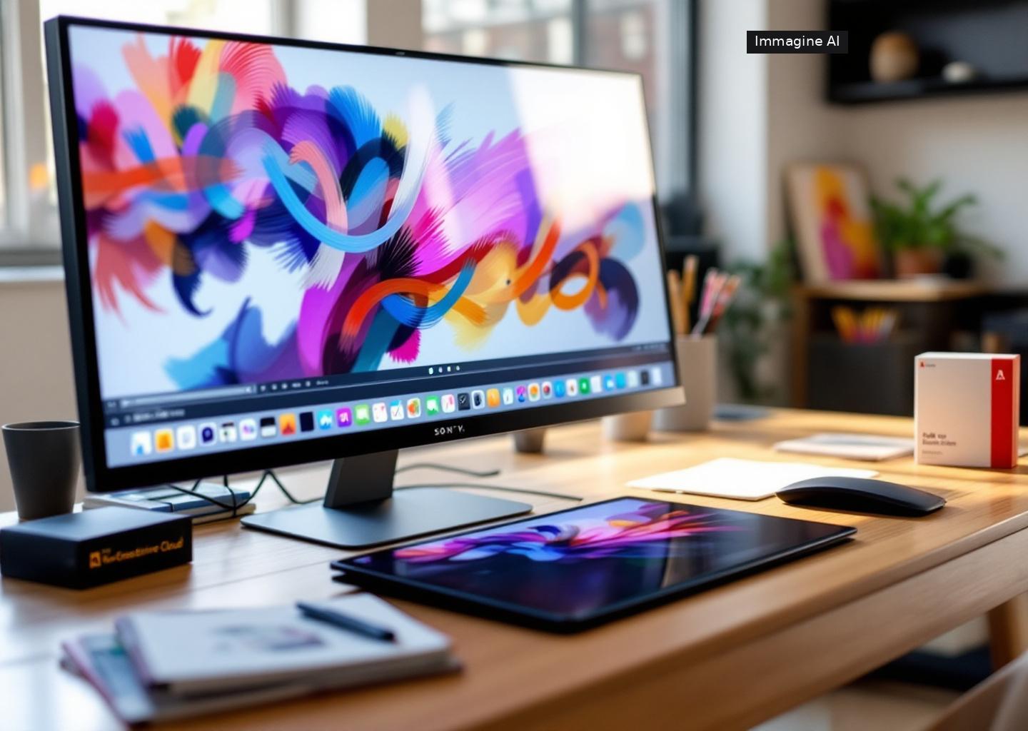 Interfaccia adobe creative cloud con nuovi strumenti AI per foto, video e grafica