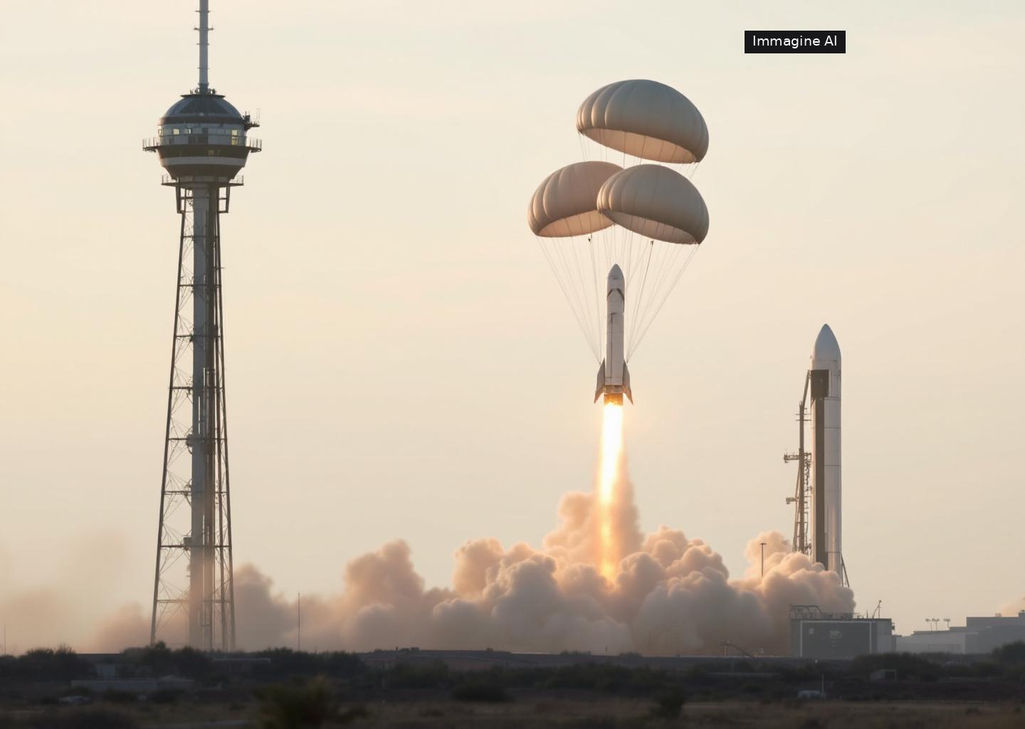 Recupero starship con booster SpaceX durante il tentativo di rientro completo